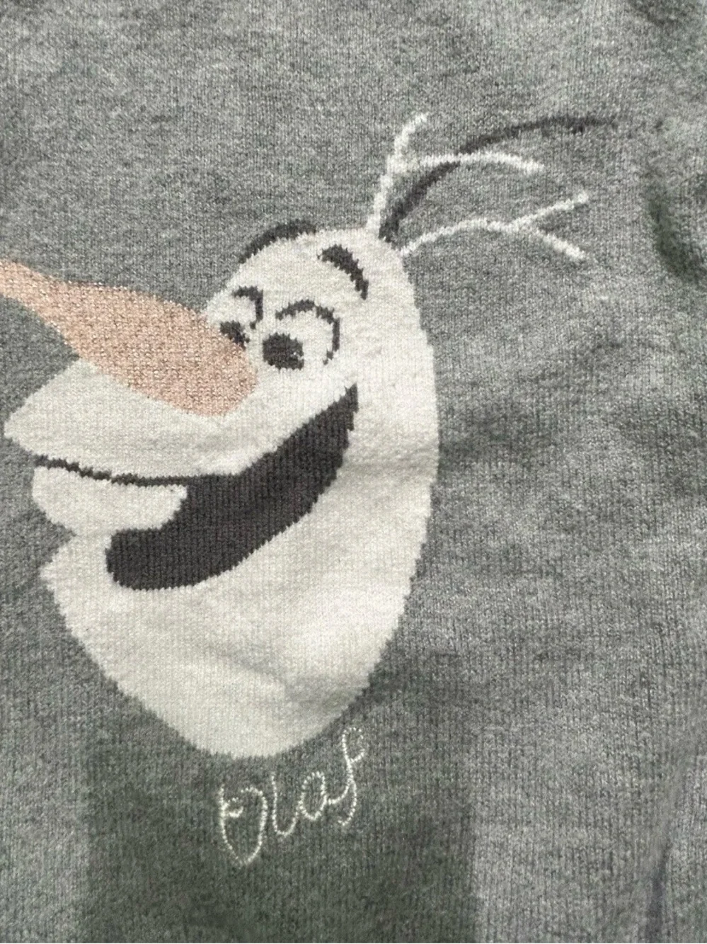 Baby Gap Disney Frozen Olaf Grey Crewneck Sweater Size 2T Elsa Ana